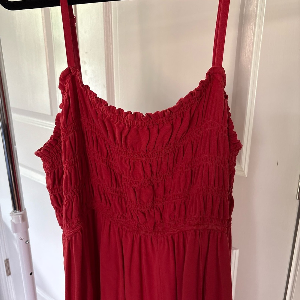 Old Navy Red Smocked Spaghetti-Strap Sundress